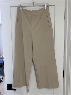 Zara Taupe Wide-Leg Chinos